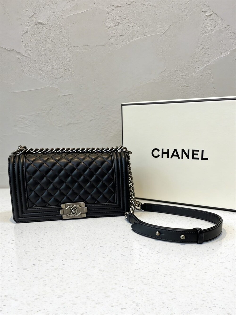 Chanel Boy Medium in Quilted Lambskin